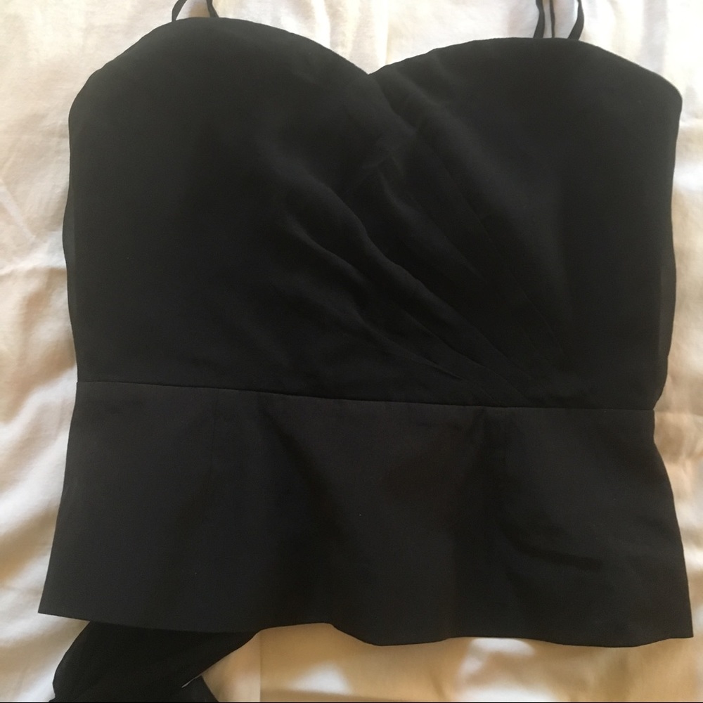 100% Silk Convertible Bustier w/ Silk Sash Attache